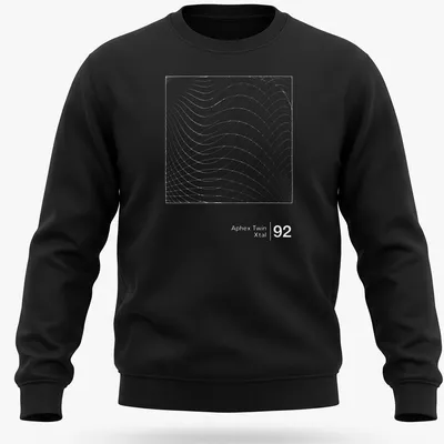 Minimalist Aphex Twin Xtal 92 t-shirt featuring a waveform pattern in light gray and white. — printed on a unisex sweatshirt