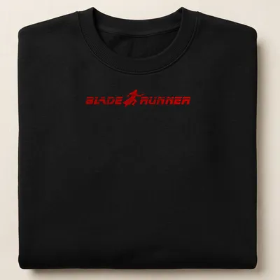Bold graphic t-shirt featuring a Blade Runner silhouette in red — printed on a unisex sweatshirt