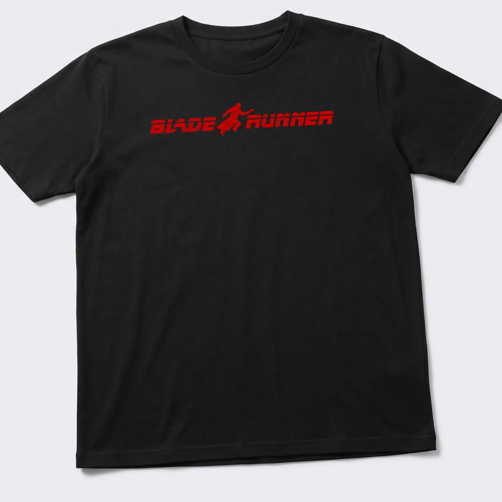 Bold graphic t-shirt featuring a Blade Runner silhouette in red — printed on a unisex t-shirt