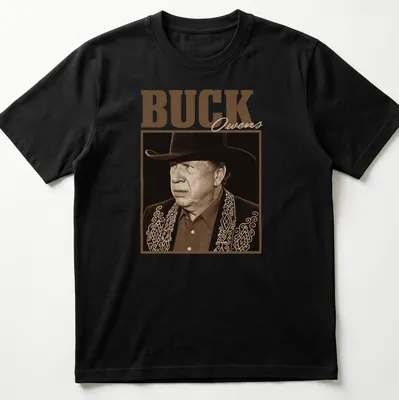 Vintage portrait of Buck Owens in brown and beige tones
