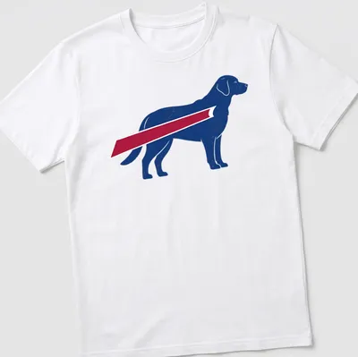 Vintage-style Buffalo Bills Dog Dad t-shirt with a silhouette of a dog