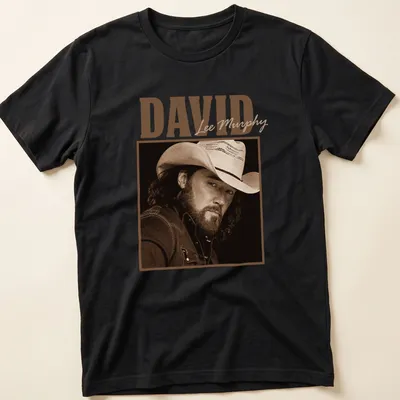 Vintage sepia portrait of David Lee Murphy in a cowboy hat