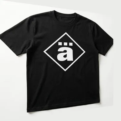Minimalist Die Ärzte shirt featuring the band's name in black and white typography — printed on a unisex t-shirt (angled view)
