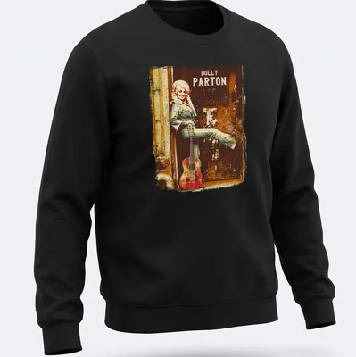 Vintage Dolly Parton T-shirt with retro design and bold text — printed on a unisex sweatshirt