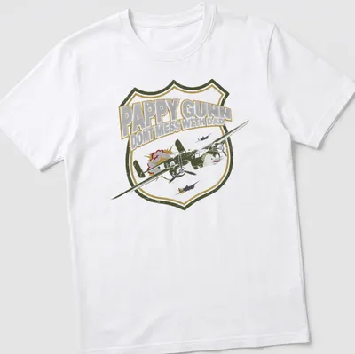 Vintage military badge shirt with airplane and text about Dad