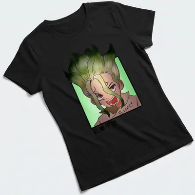 Anime-style Doodle Lab Boy with E=mc² text in green, black, beige, and pink — printed on a women's shirt
