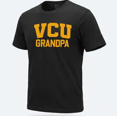 Bold yellow VCU Grandpa t-shirt with collegiate typography