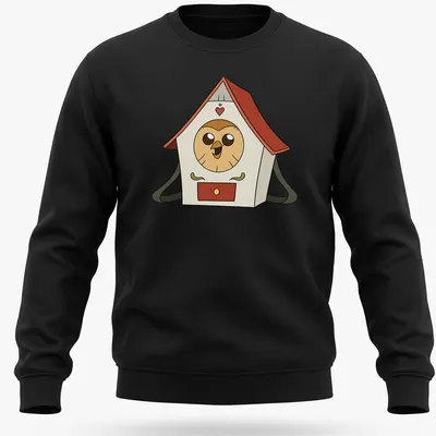 Cartoon owl character named Hooty with vibrant colors and playful expression — printed on a unisex sweatshirt