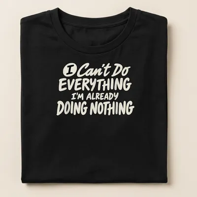 Funny t-shirt with a humorous procrastination slogan in bold typography — printed on a women's shirt