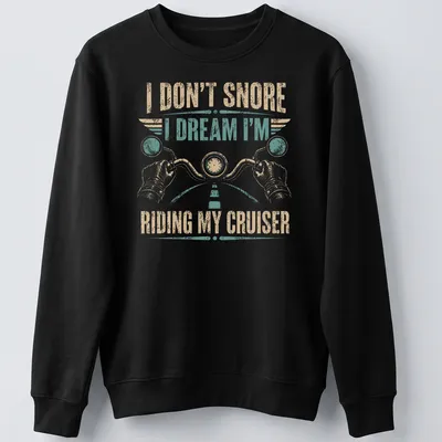 Vintage distressed biker tee featuring motorcycle handlebars and humorous text — printed on a unisex sweatshirt