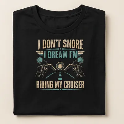 Vintage distressed biker tee featuring motorcycle handlebars and humorous text — printed on a women's shirt