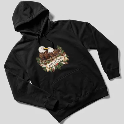 Realistic Bald Eagles tribute t-shirt with heartfelt printed text — printed on a unisex hoodie