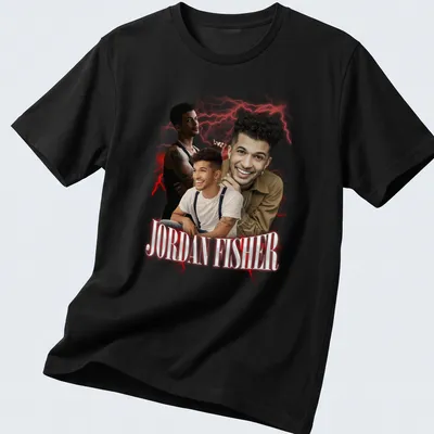 Retro vintage t-shirt featuring Jordan Fisher name in bold print. — printed on a unisex t-shirt