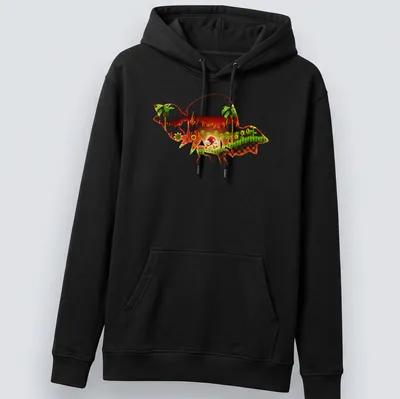 Vibrant cartoon Knuckles silhouette gaming t-shirt with bold lettering — printed on a unisex hoodie