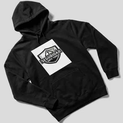 Vintage distressed shirt featuring a safety shield with bold text — printed on a unisex hoodie