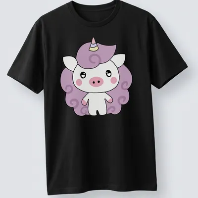 Kawaii unicorn character design with playful colors and whimsical text