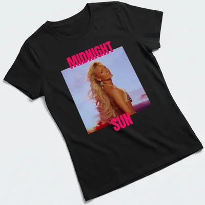 Pink Summer Pop T-shirt featuring a blonde woman in a vibrant pop art style — printed on a women's shirt