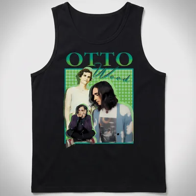 OTTO Wood character illustration in 90s style with vibrant colors — printed on a tank top