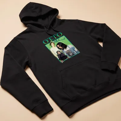 OTTO Wood character illustration in 90s style with vibrant colors — printed on a unisex hoodie