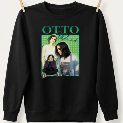 OTTO Wood character illustration in 90s style with vibrant colors — printed on a unisex sweatshirt