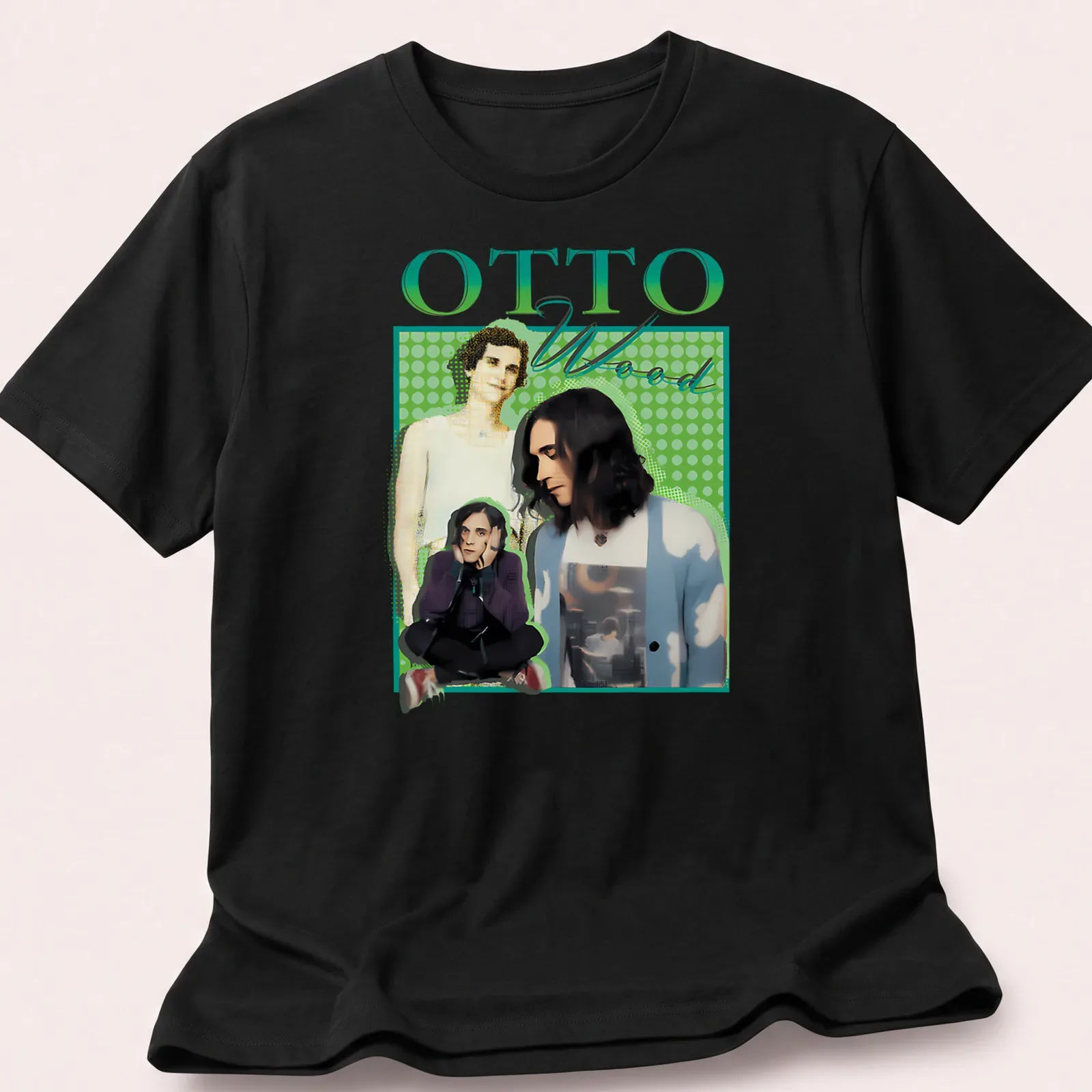 OTTO Wood character illustration in 90s style with vibrant colors — printed on a unisex t-shirt