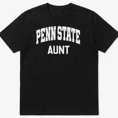 Bold collegiate Penn State Aunt T-shirt in white text