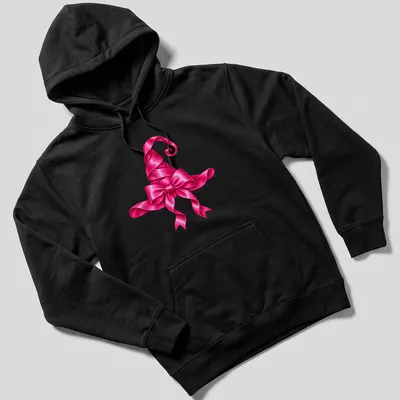 Glossy pink witch hat design for Halloween — printed on a unisex hoodie
