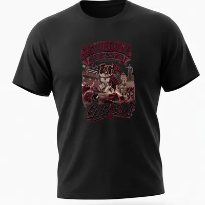 Vintage style t-shirt featuring Border Collie and humorous text about Saturdays. — printed on a unisex t-shirt