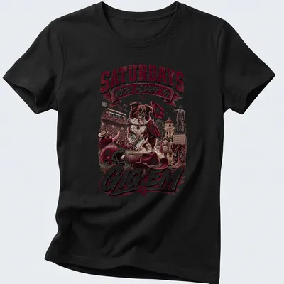 Vintage style t-shirt featuring Border Collie and humorous text about Saturdays. — printed on a women's shirt