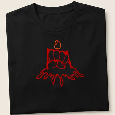Bold line-art of a fist holding a lit candle with the phrase Simple But Bold.