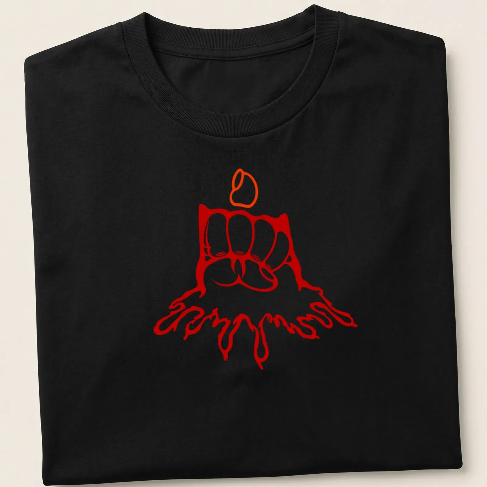 Bold line-art of a fist holding a lit candle with the phrase Simple But Bold. — printed on a unisex t-shirt