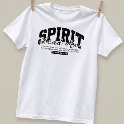 Typography design featuring Psalm 143:10 in black and white