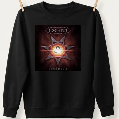 Abstract DGM Synthesis t-shirt featuring star core gears in red, black, white, and orange. — printed on a unisex sweatshirt