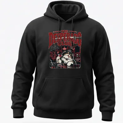 Vintage retro t-shirt featuring a playful cat and text about fun — printed on a unisex hoodie