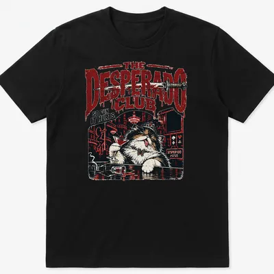 Vintage retro t-shirt featuring a playful cat and text about fun