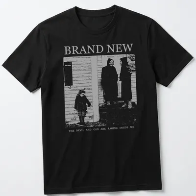 Dark artistic illustration of a girl with skeletons and text about inner turmoil — printed on a unisex t-shirt