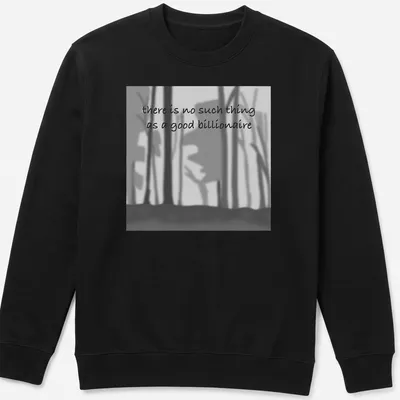 Minimalist shirt with black, gray, and white abstract forest silhouettes and bold text. — printed on a unisex sweatshirt