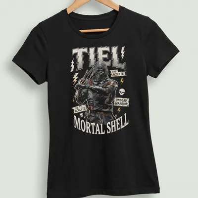 Vintage streetwear T-shirt featuring The Acolyte from Mortal Shell in bold text — printed on a women's shirt