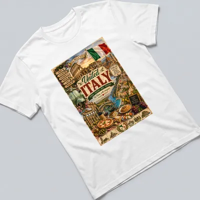 Vintage travel poster design featuring Colosseum and Amalfi Coast with vibrant colors