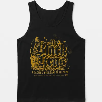 Vintage concert style t-shirt featuring an eagle and Black Keys tour text — printed on a tank top