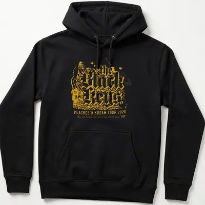 Vintage concert style t-shirt featuring an eagle and Black Keys tour text — printed on a unisex hoodie