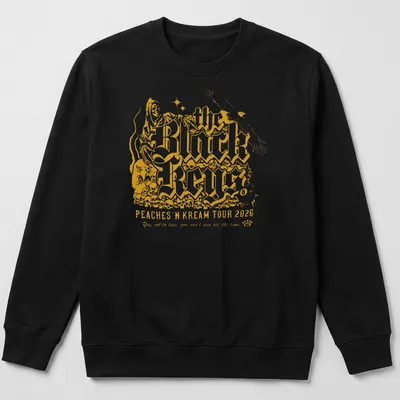 Vintage concert style t-shirt featuring an eagle and Black Keys tour text — printed on a unisex sweatshirt